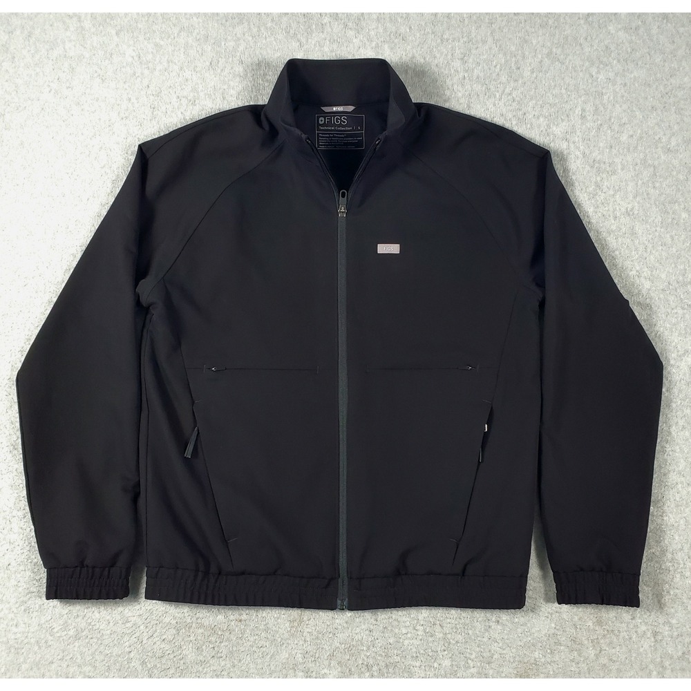 Figs Mens Small Black Cobaki Jacket Technical Collection Full Zip Scrub NWOT